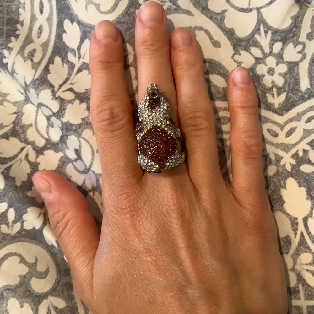 Elephant Stone Statement Ring Gold - image 2